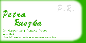 petra ruszka business card